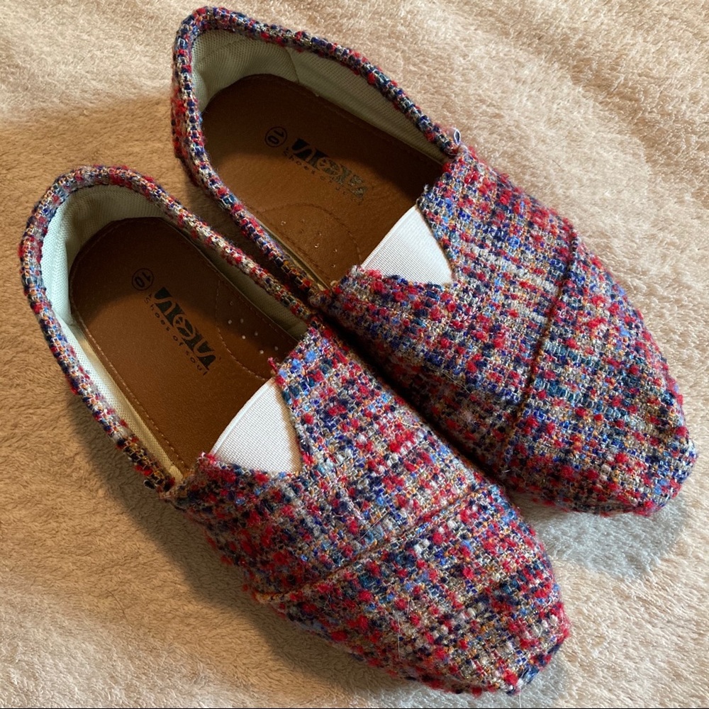 🚨 SALE SOS Shoes of Soul Slip on Flats Tweed Flats 10 - Picture 4 of 16